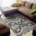 Black And White Maori Tribal Print Floor Mat