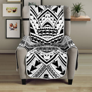 Black And White Maori Tribal Print Armchair Protector