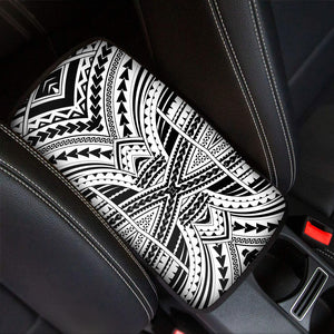 Black And White Maori Tribal Print Car Center Console Cover