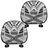 Black And White Maori Tribal Print Car Headrest Covers