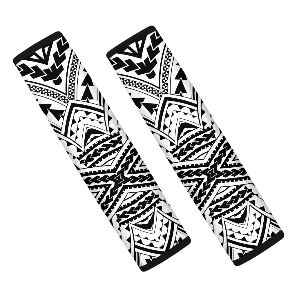 Black And White Maori Tribal Print Car Seat Belt Covers