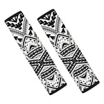 Black And White Maori Tribal Print Car Seat Belt Covers