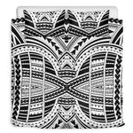 Black And White Maori Tribal Print Duvet Cover Bedding Set