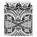 Black And White Maori Tribal Print Duvet Cover Bedding Set