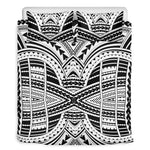 Black And White Maori Tribal Print Duvet Cover Bedding Set