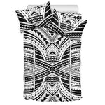 Black And White Maori Tribal Print Duvet Cover Bedding Set