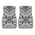 Black And White Maori Tribal Print Front Car Floor Mats