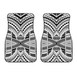 Black And White Maori Tribal Print Front Car Floor Mats
