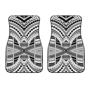 Black And White Maori Tribal Print Front Car Floor Mats