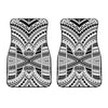 Black And White Maori Tribal Print Front Car Floor Mats