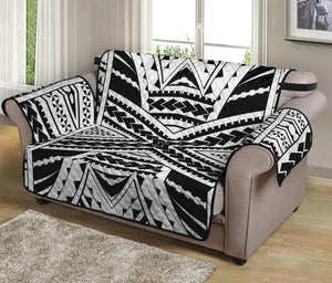 Black And White Maori Tribal Print Loveseat Protector