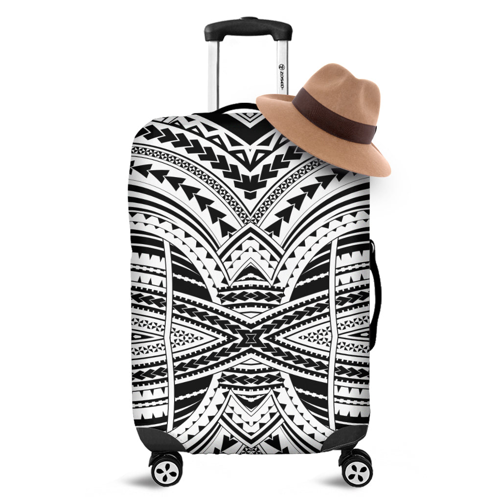 Black And White Maori Tribal Print Luggage Cover