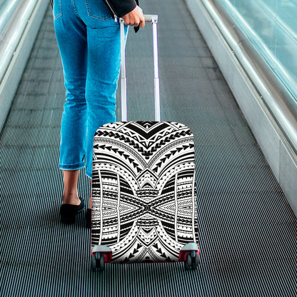 Black And White Maori Tribal Print Luggage Cover