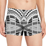 Black And White Maori Tribal Print Men's Boxer Briefs