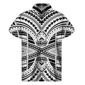 Black And White Maori Tribal Print Men's Short Sleeve Shirt