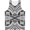 Black And White Maori Tribal Print Men's Tank Top