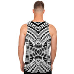 Black And White Maori Tribal Print Men's Tank Top