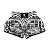 Black And White Maori Tribal Print Muay Thai Boxing Shorts