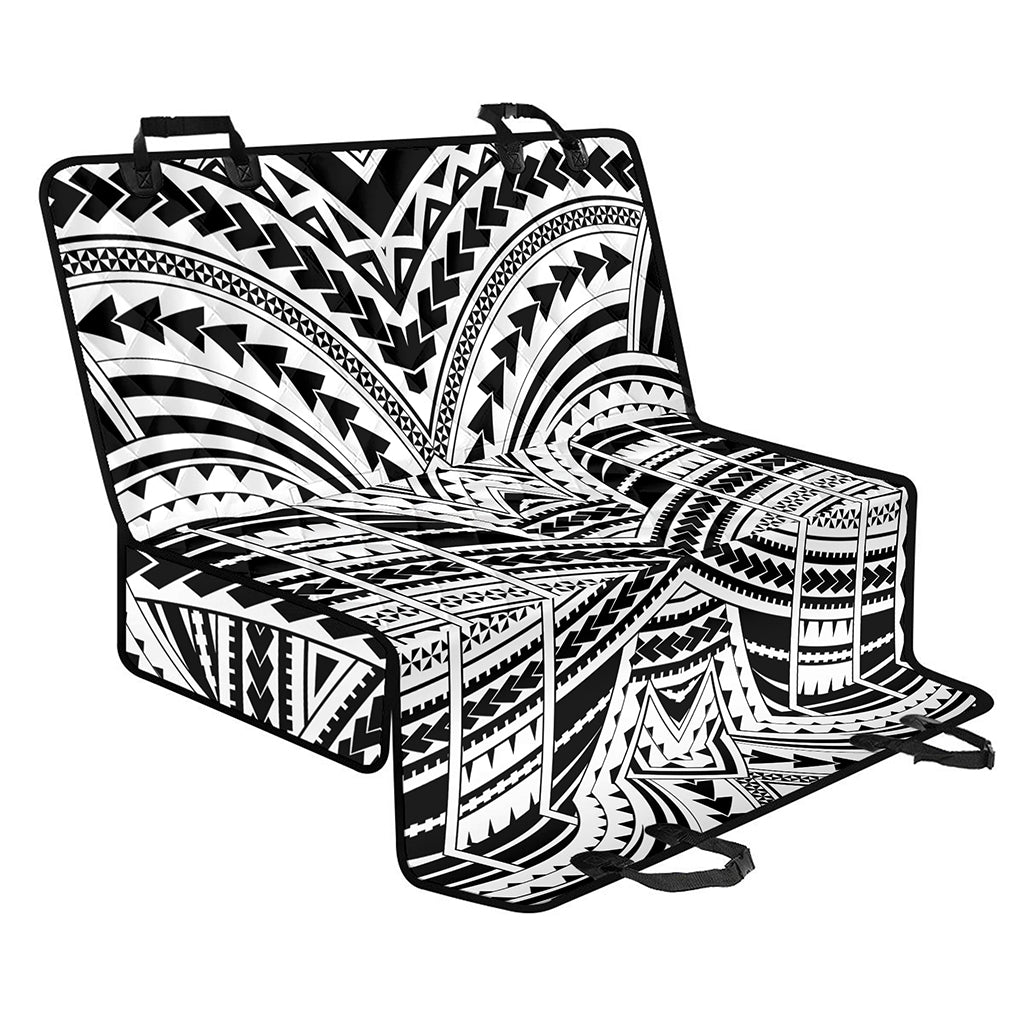 Black And White Maori Tribal Print Pet Car Back Seat Cover