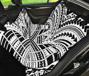 Black And White Maori Tribal Print Pet Car Back Seat Cover