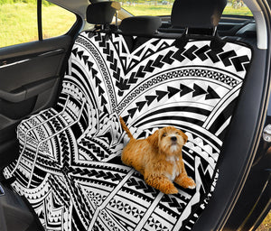 Black And White Maori Tribal Print Pet Car Back Seat Cover