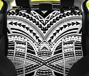 Black And White Maori Tribal Print Pet Car Back Seat Cover