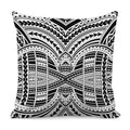 Black And White Maori Tribal Print Pillow Cover