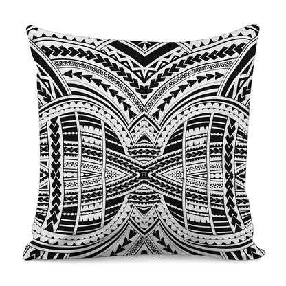 Black And White Maori Tribal Print Pillow Cover