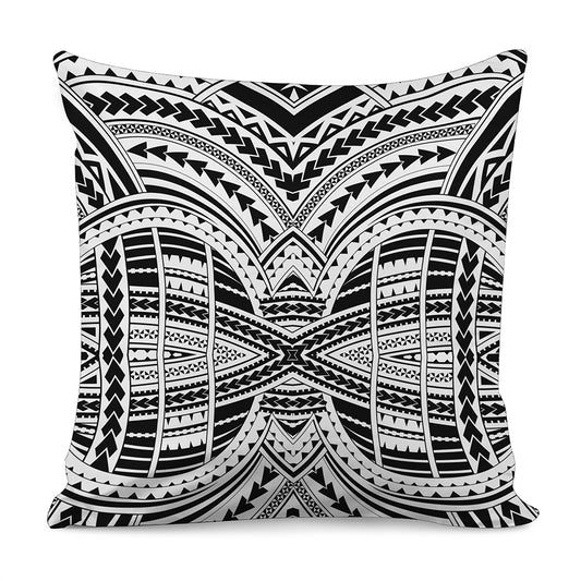 Black And White Maori Tribal Print Pillow Cover