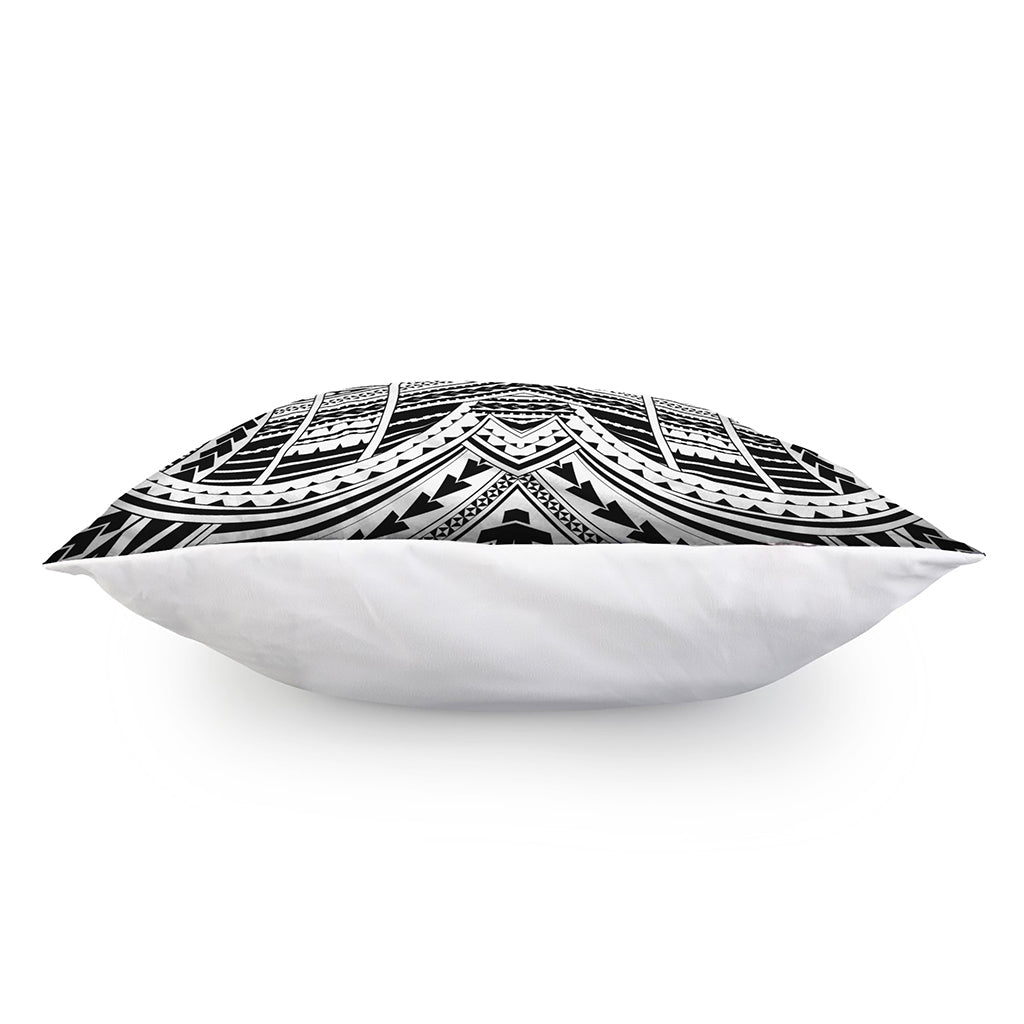 Black And White Maori Tribal Print Pillow Cover