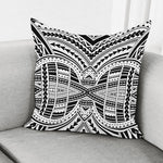 Black And White Maori Tribal Print Pillow Cover