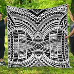 Black And White Maori Tribal Print Quilt
