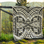 Black And White Maori Tribal Print Quilt
