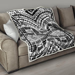 Black And White Maori Tribal Print Quilt