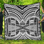 Black And White Maori Tribal Print Quilt