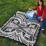 Black And White Maori Tribal Print Quilt