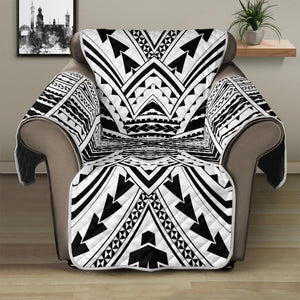 Black And White Maori Tribal Print Recliner Protector