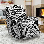 Black And White Maori Tribal Print Recliner Slipcover