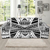 Black And White Maori Tribal Print Sofa Slipcover