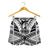 Black And White Maori Tribal Print Women's Shorts