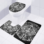Black And White Maya Calendar Print 3 Piece Bath Mat Set