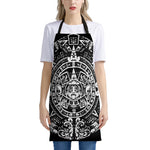 Black And White Maya Calendar Print Apron