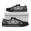 Black And White Maya Calendar Print Black Low Top Sneakers