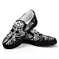 Black And White Maya Calendar Print Black Slip On Sneakers
