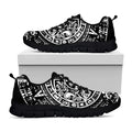 Black And White Maya Calendar Print Black Running Shoes