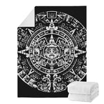 Black And White Maya Calendar Print Blanket
