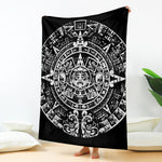 Black And White Maya Calendar Print Blanket
