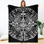 Black And White Maya Calendar Print Blanket