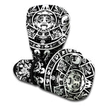 Black And White Maya Calendar Print Boxing Gloves