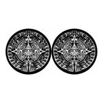 Black And White Maya Calendar Print Car Coasters